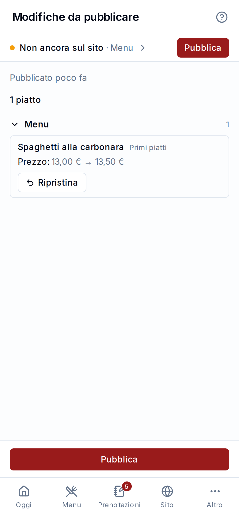 Rivedere le modifiche una per una