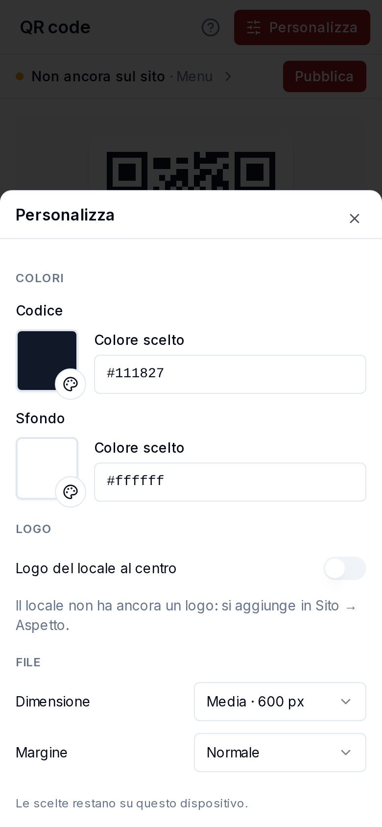 Personalizzare il QR