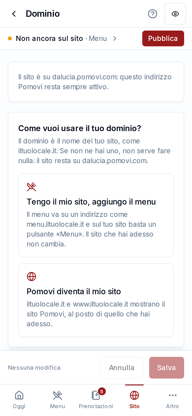 Scegliere come usare il dominio