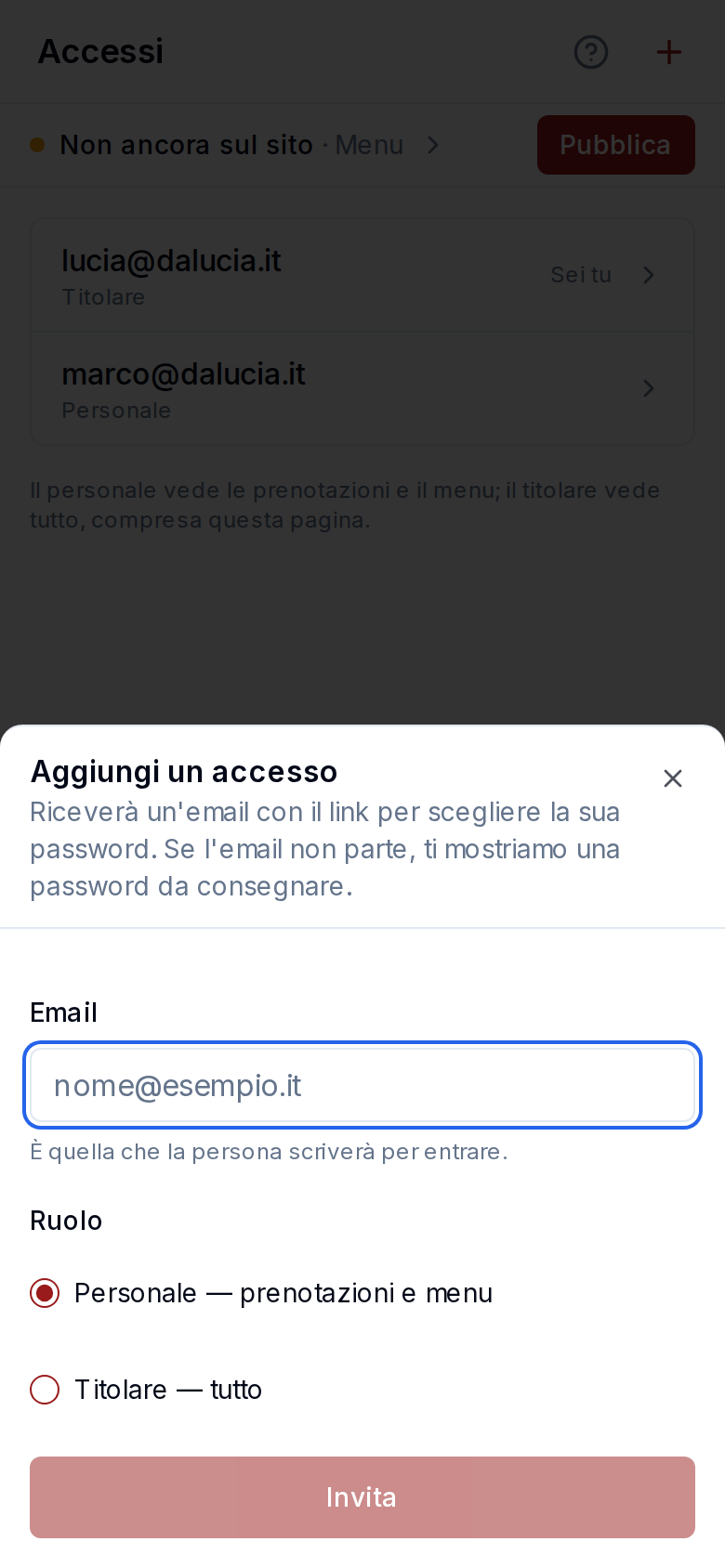 Invitare una persona